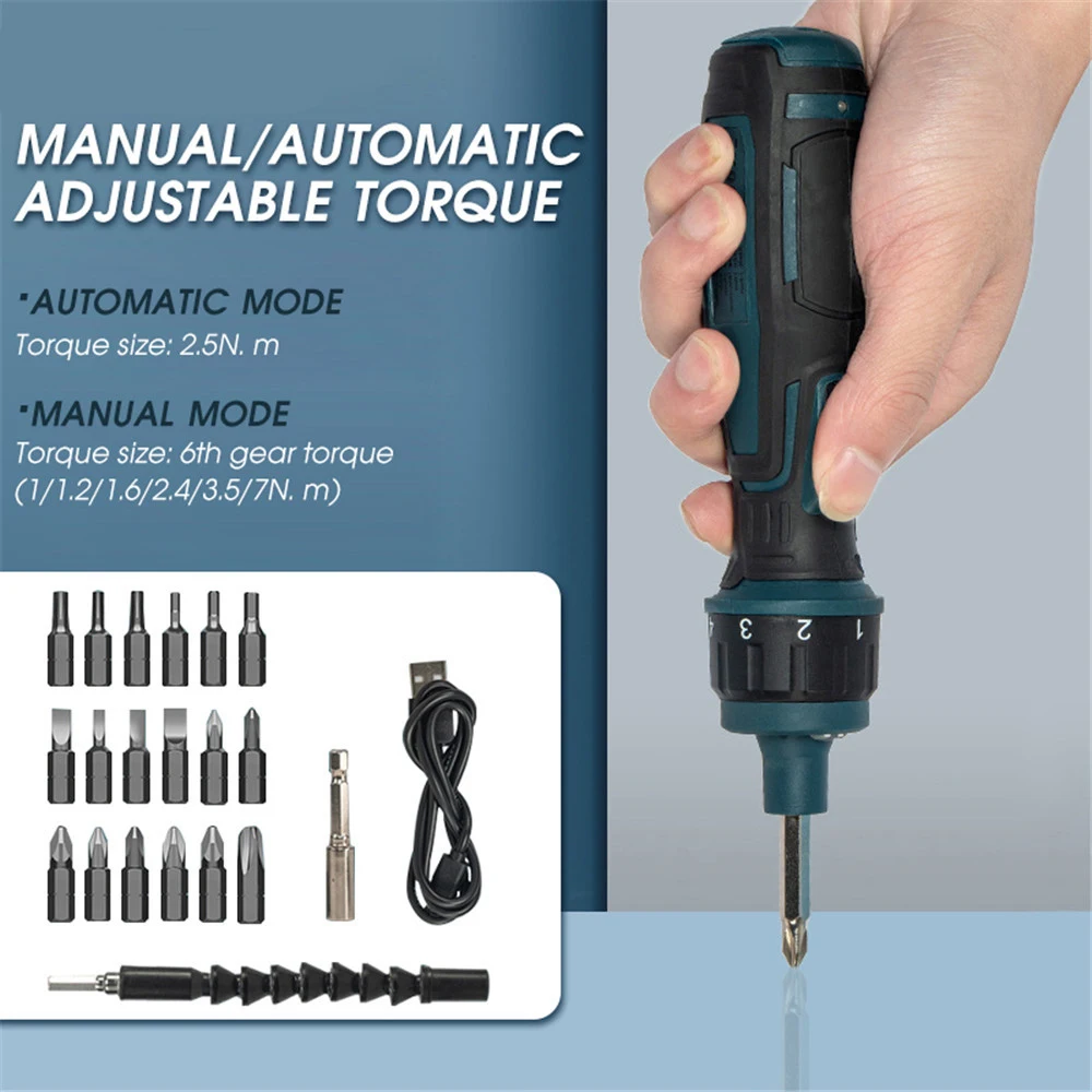 6-speed Wireless Electric Screwdriver Set 1300mAh Li-ion Battery Rechargeable Cordless Screw Driver Household Repair Power Tool
6-speed Wireless Electric Screwdriver Set 1300mAh Li-ion Battery Rechargeable Cordless Screw Driver Household Repair Power Tool