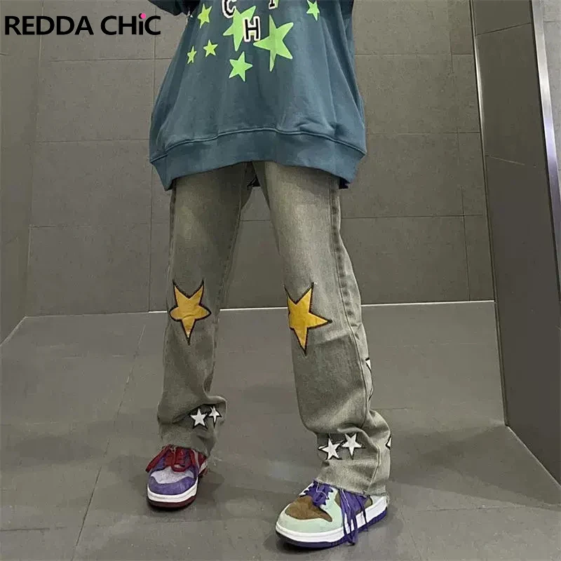 REDDACHiC Hiphop Streetwear Star Jeans Women 2000er Wide Pants Designer Trouser Straight Grunge Y2k Aesthetic 2022 Trend Clothes
REDDACHiC Hiphop Streetwear Star Jeans Women 2000er Wide Pants Designer Trouser Straight Grunge Y2k Aesthetic 2022 Trend Clothes
