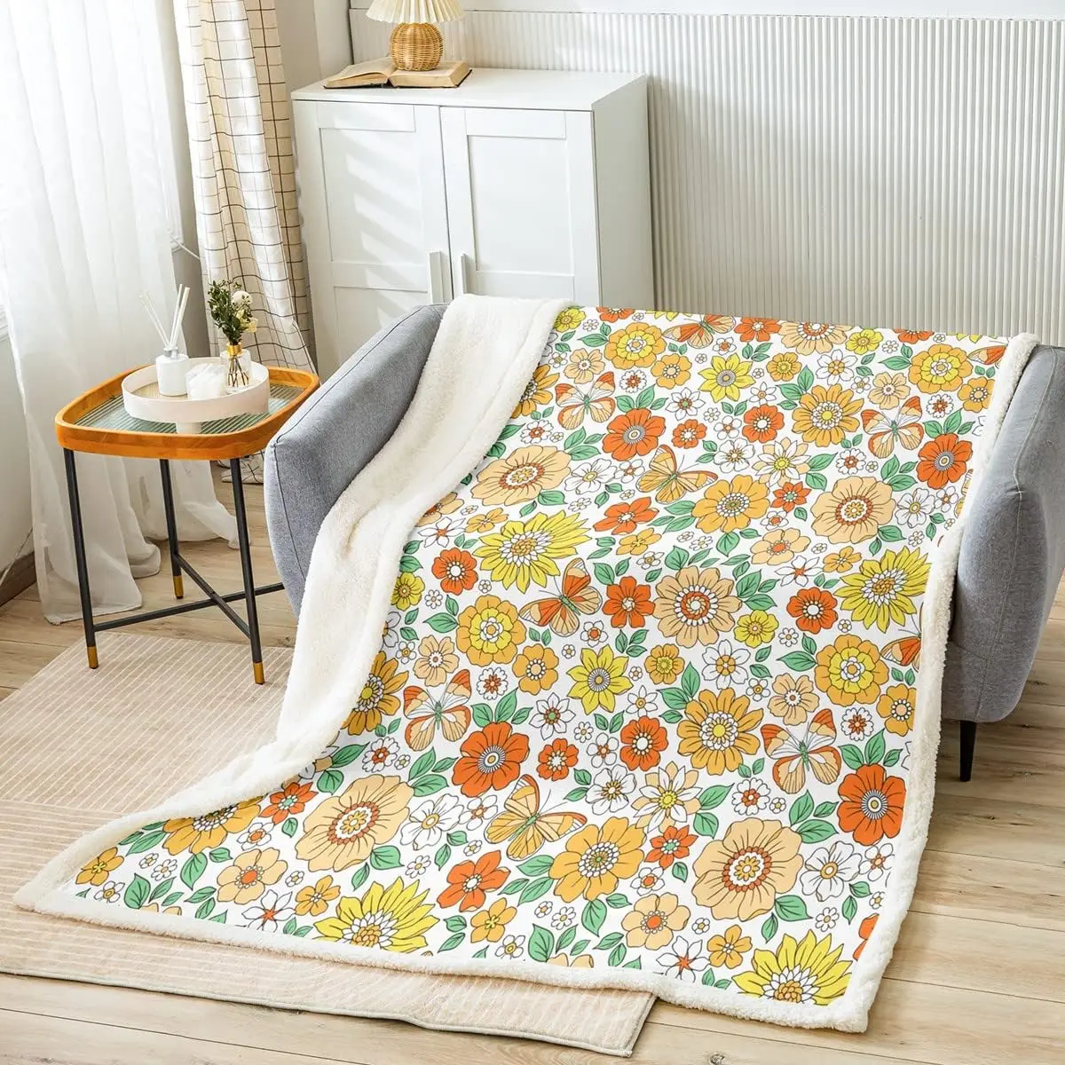 Colorful Flowers Fleece Blanket,70s Vintage Hippie Trippy Throw Blanket for Adult Man,Groovy Plant Floral Lightweight 
Colorful Flowers Fleece Blanket,70s Vintage Hippie Trippy Throw Blanket for Adult Man,Groovy Plant Floral Lightweight