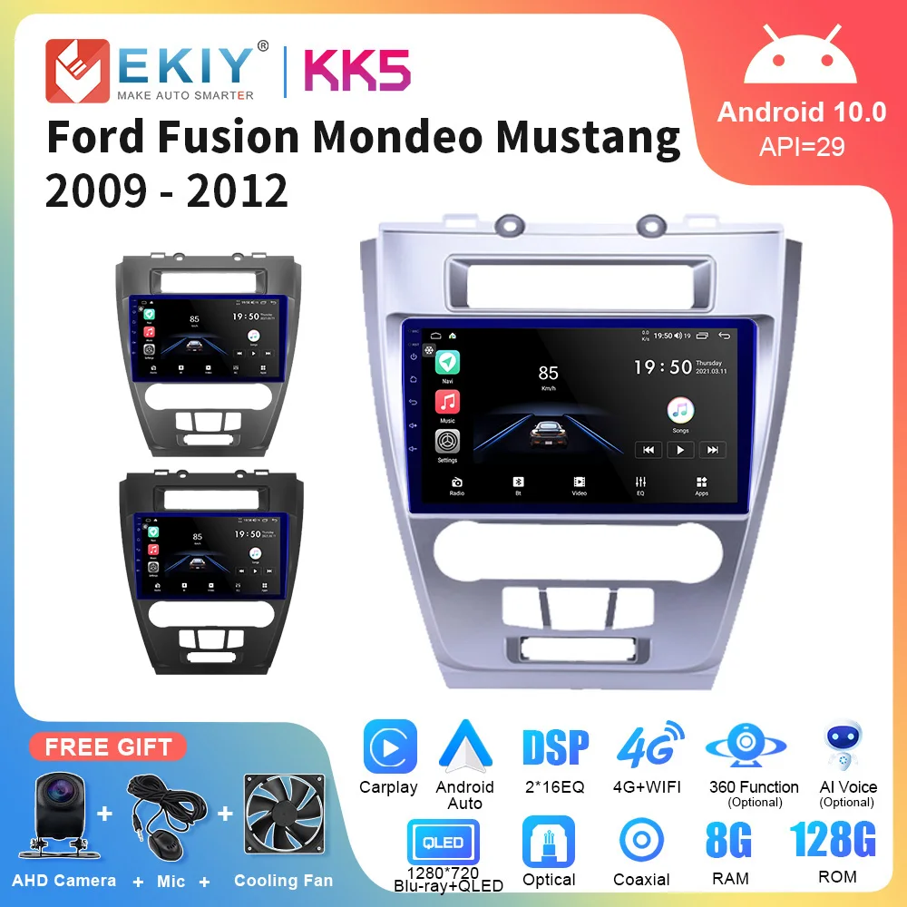 

EKIY KK5 Car Android 10 Autoradio For Ford Fusion Mondeo Mustang 2009-2012 GPS Navigation Player Multimedia Stereo No 2 Din DVD
