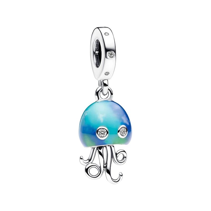 Color Change Blue Enamel Jellyfish Pendant Charms For Women 925 Sterling Silver Jewelry Movable Tentacles Clear Zircon Eyes Bail
Color Change Blue Enamel Jellyfish Pendant Charms For Women 925 Sterling Silver Jewelry Movable Tentacles Clear Zircon Eyes Bail