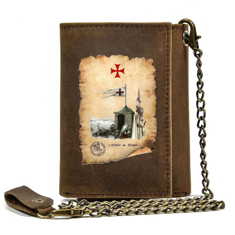 Genuine Leather Men Wallet Anti Theft Hasp With Iron Chain Knights Templar Camp Cover Card Holder Rfid Short Purse BT3712
Genuine Leather Men Wallet Anti Theft Hasp With Iron Chain Knights Templar Camp Cover Card Holder Rfid Short Purse BT3712