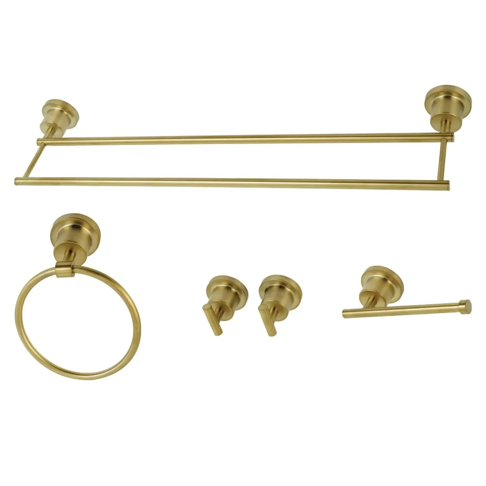 Kingston Brass BAH8213478SB Concord 5-Piece Bathroom Accessory Sets, Brushed Brass
Kingston Brass BAH8213478SB Concord 5-Piece Bathroom Accessory Sets, Brushed Brass