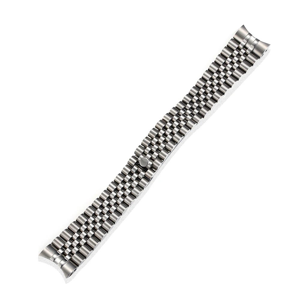 

20mm 316L Stainless Steel Silver Curved End Hidden Buckle Jubilee Watch Band Strap Fit for Rolex Watch