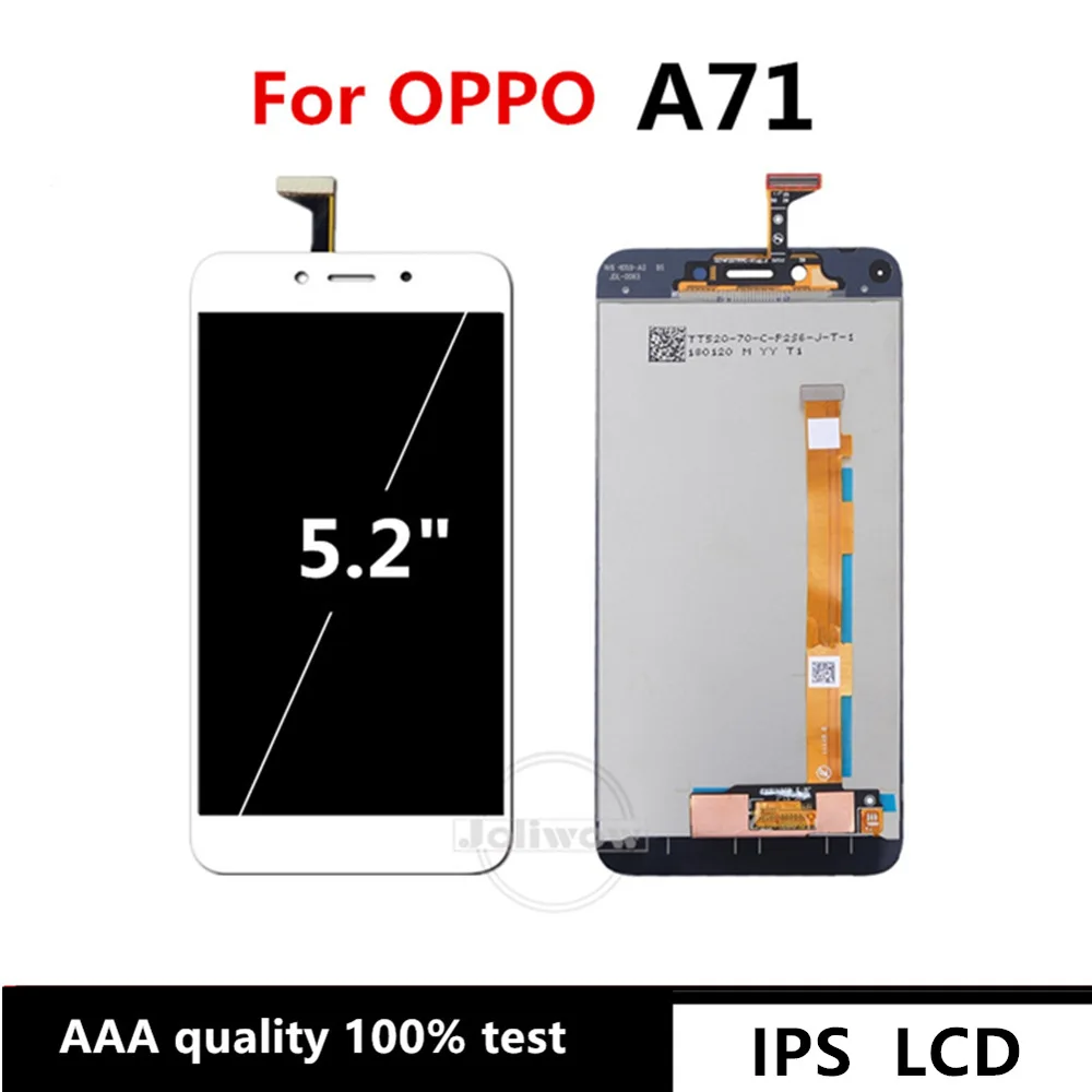 ЖК-дисплей 5,2 дюйма для OPPO A71 CPH1801 CPH1717 с сенсорным экраном и дигитайзером в сборе, запасные части для экрана
ЖК-дисплей 5,2 дюйма для OPPO A71 CPH1801 CPH1717 с сенсорным экраном и дигитайзером в сборе, запасные части для экрана