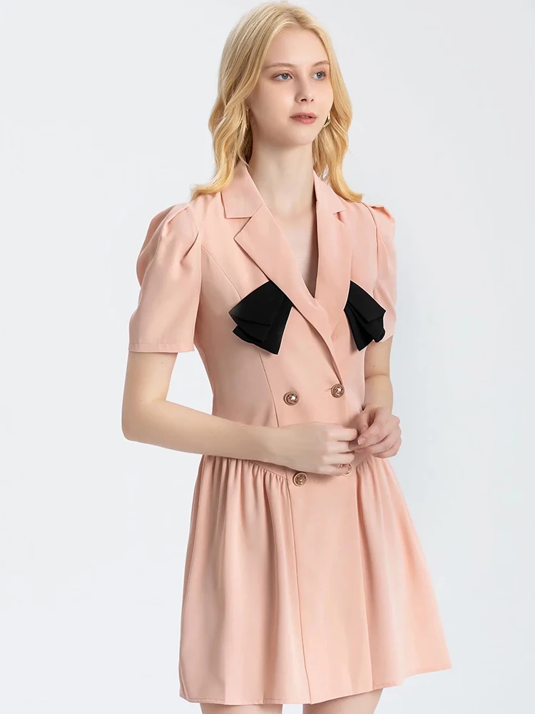 MoaaYina Fashion Designer dress Summer Women's Dress Notched collar Short sleeve Double breasted Slim Pink Dresses
MoaaYina Fashion Designer dress Summer Women's Dress Notched collar Short sleeve Double breasted Slim Pink Dresses