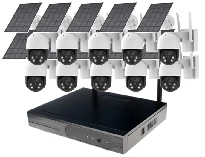 4MP 10ch PIR Two Way Audio Solar WiFi Security Surveillance IP Camera System with Batteries
4MP 10ch PIR Two Way Audio Solar WiFi Security Surveillance IP Camera System with Batteries