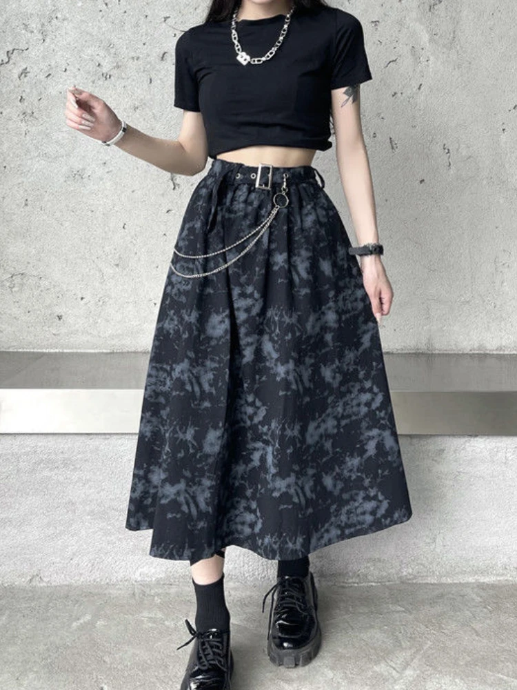 High Waist A-Line Kpop Outfit Punk Loose Midi Skirt with Chain Hip Hop Long Skirt Women Tie Dye Printed Korean Streetwear Gothic
High Waist A-Line Kpop Outfit Punk Loose Midi Skirt with Chain Hip Hop Long Skirt Women Tie Dye Printed Korean Streetwear Gothic