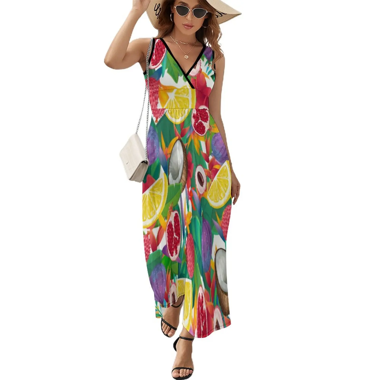 Платье-макси с фруктами, в богемном стиле
Платье-макси с фруктами, в богемном стиле