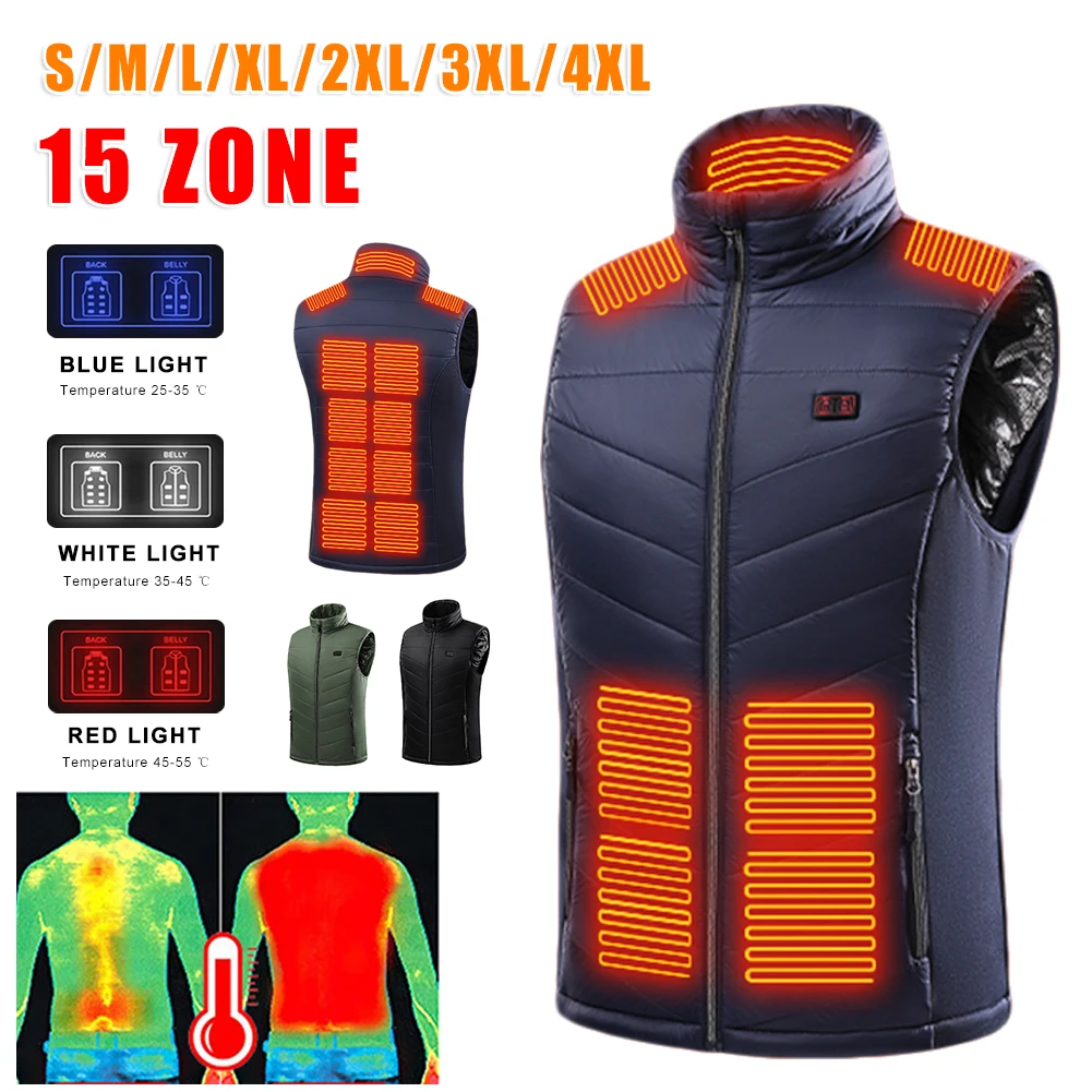 Electric Heating Vest 15 Heating Zones Washable Winter Thermal Sleeveless Jacket Body Warmer For Outdoor Sports Hiking Skiing
Electric Heating Vest 15 Heating Zones Washable Winter Thermal Sleeveless Jacket Body Warmer For Outdoor Sports Hiking Skiing