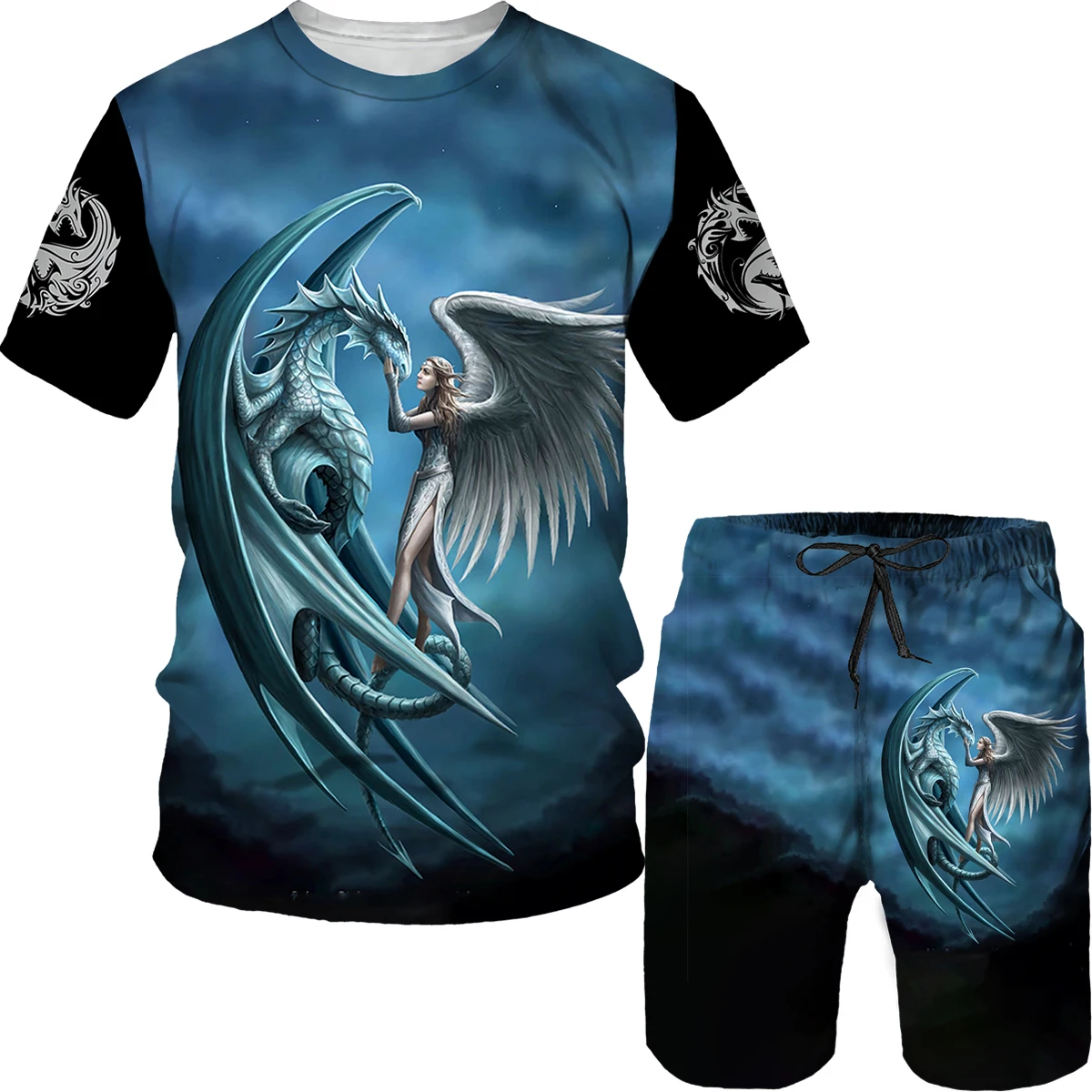 Dragon/Tiger/Lion Pattern Print Hot-selling Men's T-Shirt Suit Casual Street Style Men's Sports Pants Sets Oversized Tracksuit
Dragon/Tiger/Lion Pattern Print Hot-selling Men's T-Shirt Suit Casual Street Style Men's Sports Pants Sets Oversized Tracksuit