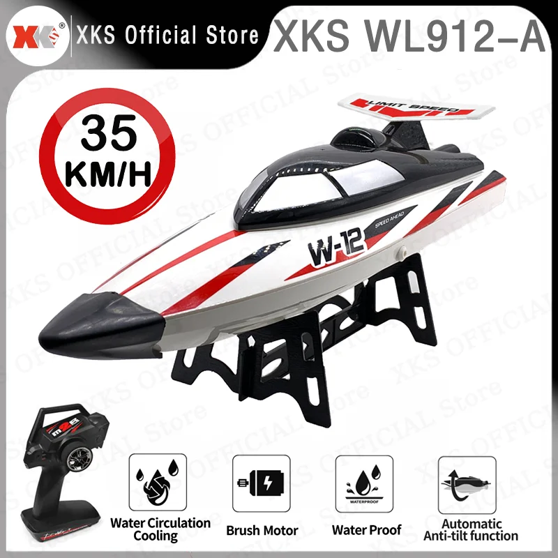 

WLtoys XKS WL912-A RC Boat 35Km/H 2.4G Radio Control Capsize Protection Pvc Boat Waterproof WL912A RC Speedboat Toy Gift for Kid