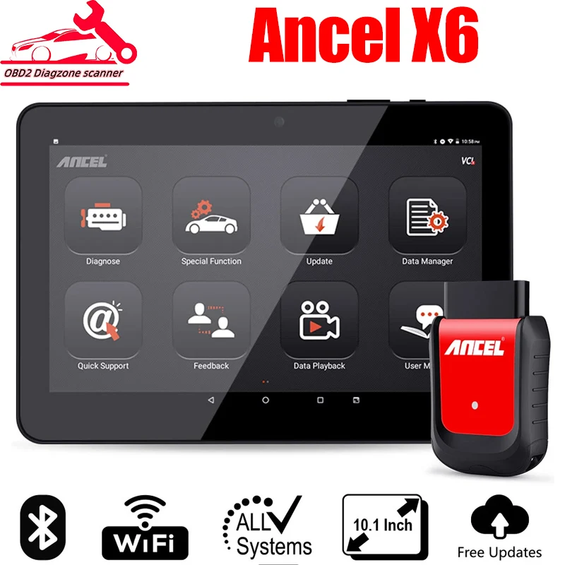 Ancel X6 OBD2 Scanner Professional ABS Airbag Oil EPB DPF Reset OBD 2 Automotive Scanner Code Reader Car Diagnostic Tools
Ancel X6 OBD2 Scanner Professional ABS Airbag Oil EPB DPF Reset OBD 2 Automotive Scanner Code Reader Car Diagnostic Tools