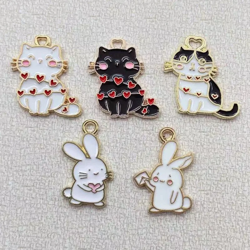 10pcs Enamel Cat Rabbit Charm for Jewelry Making Bulk Earring Charm Phone Necklace Pendant Diy Accessories Animal Handmade Metal
10pcs Enamel Cat Rabbit Charm for Jewelry Making Bulk Earring Charm Phone Necklace Pendant Diy Accessories Animal Handmade Metal