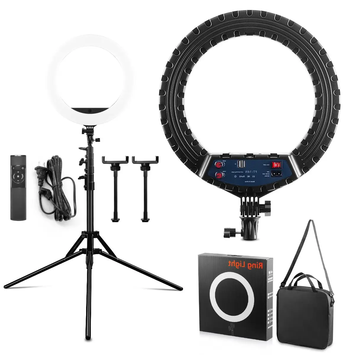 Fosoto FT-14N Photographic Lighting 3000-6500K LED Ring Lamp With Tripod Remote RingLight For Camera Phone High Quality Light
Fosoto FT-14N Photographic Lighting 3000-6500K LED Ring Lamp With Tripod Remote RingLight For Camera Phone High Quality Light