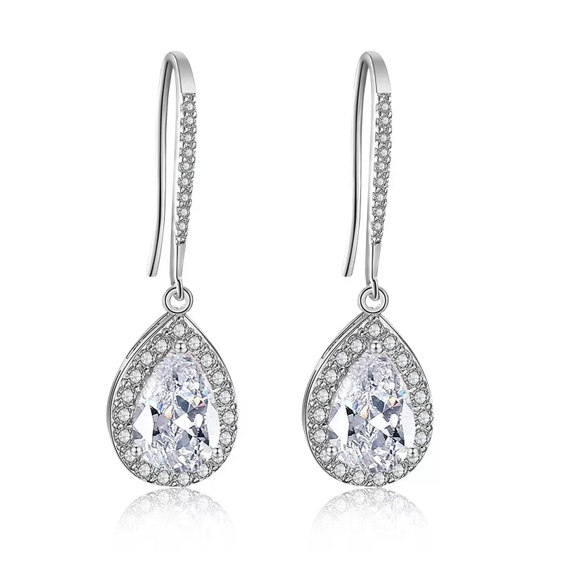 S19.9 Classical 925 Sterling Silver Water Drop Center Stone 3carat For Women Bridal Accessories
S19.9 Classical 925 Sterling Silver Water Drop Center Stone 3carat For Women Bridal Accessories