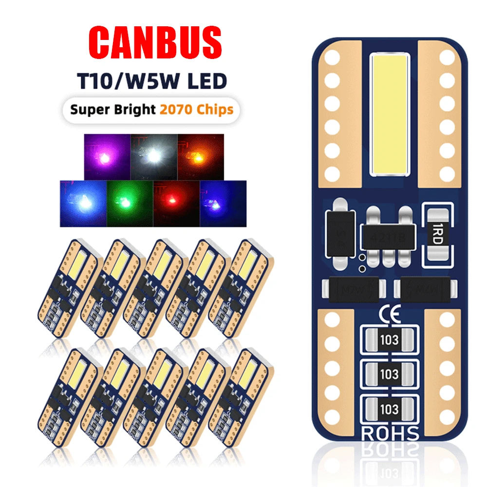2pcs T10 w5w 194 168 led 2070 chips LED Car Interior Light License Plate Light Tail Bulb Width Lamp Universal Car Signal Lights
2pcs T10 w5w 194 168 led 2070 chips LED Car Interior Light License Plate Light Tail Bulb Width Lamp Universal Car Signal Lights