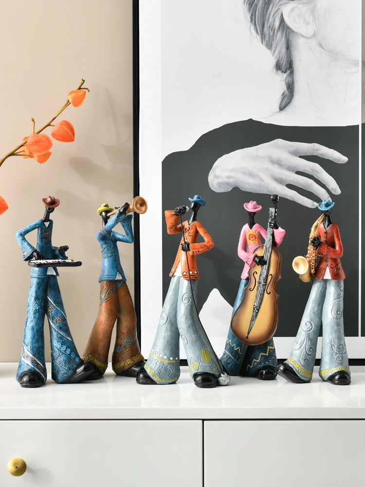 European Resin Black People Music Band Ornaments Decoration Home Livingroom Figurines Crafts Office Desktop Statue Accessories
European Resin Black People Music Band Ornaments Decoration Home Livingroom Figurines Crafts Office Desktop Statue Accessories