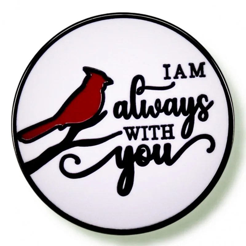 

I Am Always With You Red Cardinal Pin Enamel Brooch Metal Badges Lapel Pins Brooches for Backpacks Jewelry Accessories