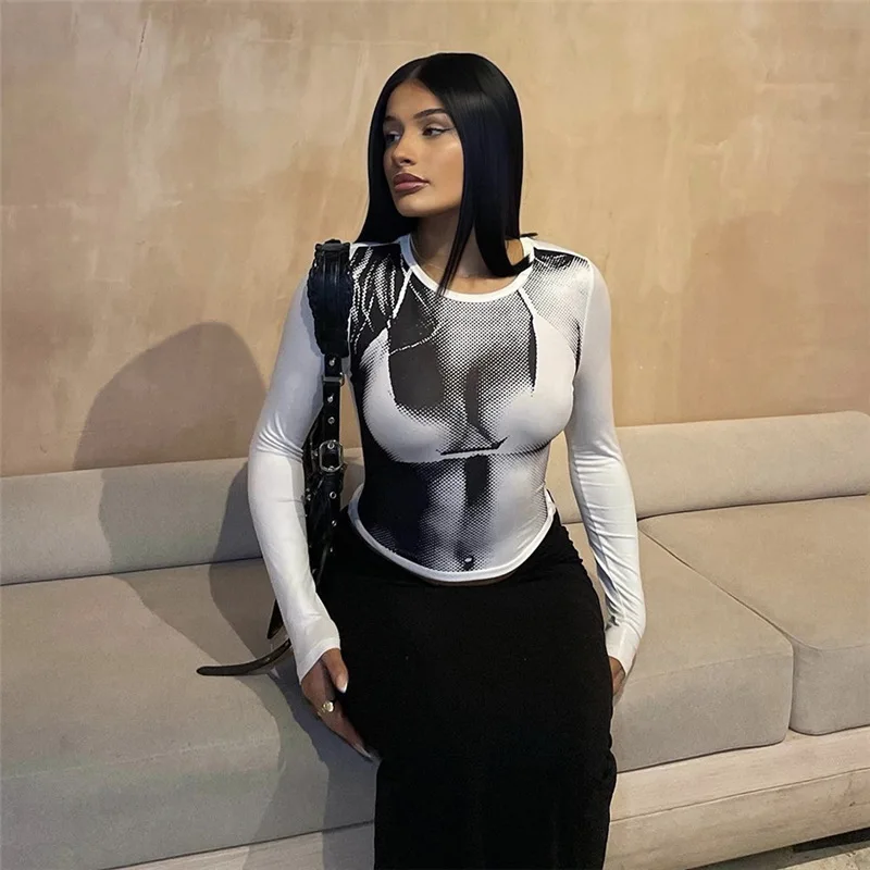 Printed T-shirt Top Women Clothing New In Fashion Streetwear Blouse Casual Long Sleeve Tees Gyaru Tights Tops Slim Fit Pullover
Printed T-shirt Top Women Clothing New In Fashion Streetwear Blouse Casual Long Sleeve Tees Gyaru Tights Tops Slim Fit Pullover