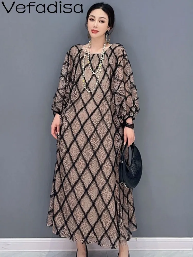 Vefadisa 2023 Summer New Women Dress Diamond Plaid Spliced Casual Loose Personalized Elegant Trendy Girl Fashion Dress ZY1286
Vefadisa 2023 Summer New Women Dress Diamond Plaid Spliced Casual Loose Personalized Elegant Trendy Girl Fashion Dress ZY1286