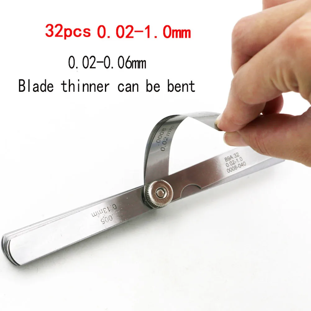 1PC High Precision Metric Feeler Gauge 0.02-1mm 32 Blades Measure Tool Thumb Notch For Measure Hard To Reach Places
1PC High Precision Metric Feeler Gauge 0.02-1mm 32 Blades Measure Tool Thumb Notch For Measure Hard To Reach Places