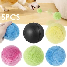 5pcs Automatic Rolling Ball Interactive Pet Magic Roller Toy Ball Dog Cat Products Funny Chew Plush Rolling Ball Puppy Pets Toys