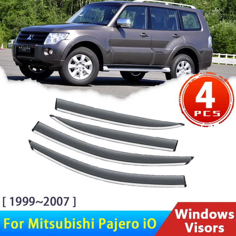 

Ветровые дефлекторы для Mitsubishi Pajero iO 1999 ~ 2007 2002, аксессуары для 5-дверных внедорожников, козырек для автомобильного окна, защита от дождя и бровей, тент