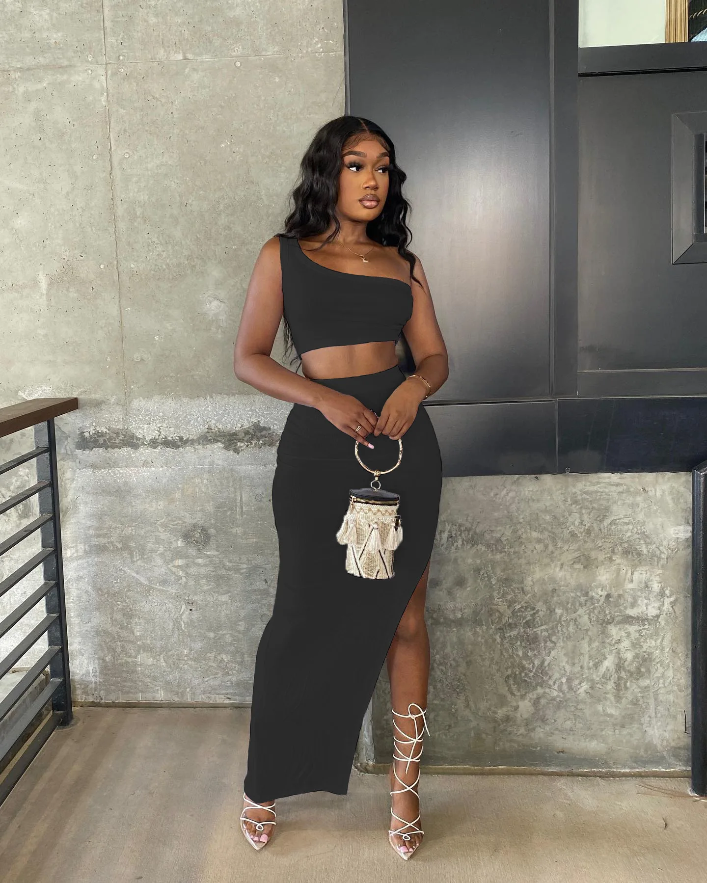 MUDAN Knitted Women High Side Split Long Maxi Midi Bodycon Skirt and One Shoulder Crop Top Matching Two 2 Piece Set Outfits
MUDAN Knitted Women High Side Split Long Maxi Midi Bodycon Skirt and One Shoulder Crop Top Matching Two 2 Piece Set Outfits