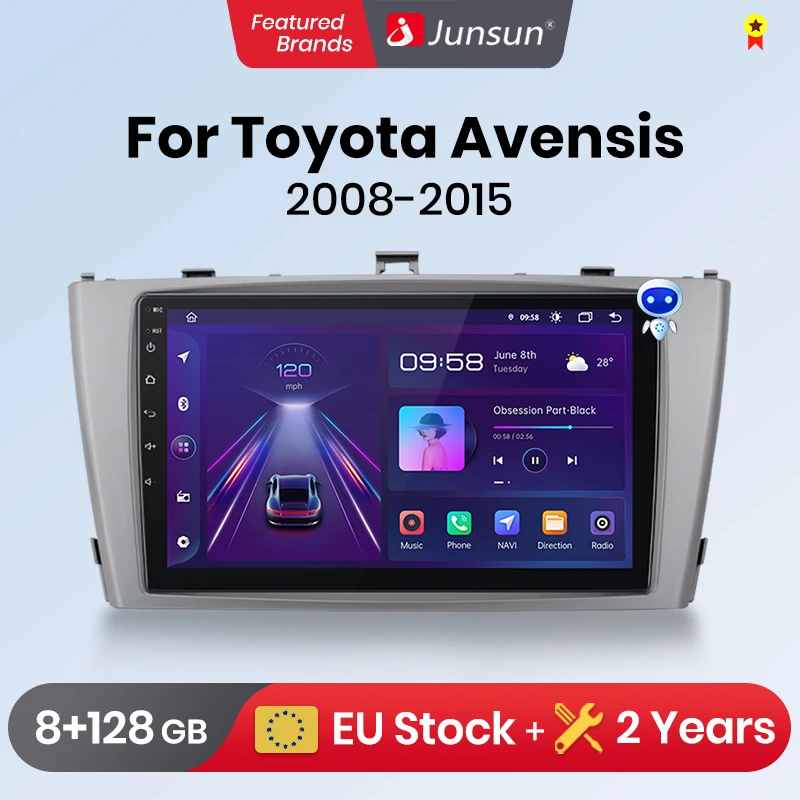 Автомагнитола Junsun V1pro 2 din Android для Toyota Avensis 2008-2015 Carplay 4G GPS | Автомобили и мотоциклы