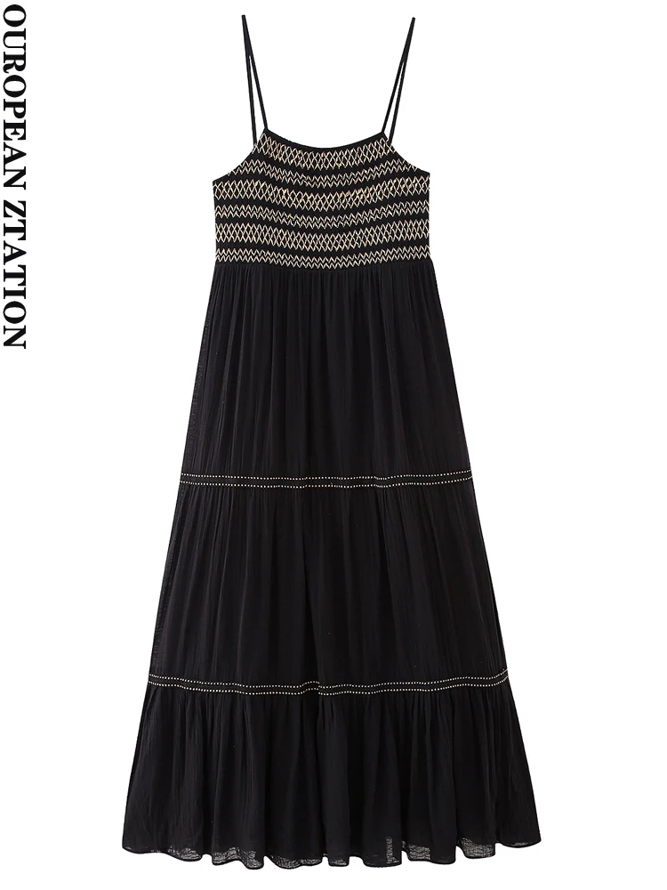 PAILETE Women 2023 fashion contrast embroidered midi dress sexy straight neck thin straps female dresses vestidos mujer
PAILETE Women 2023 fashion contrast embroidered midi dress sexy straight neck thin straps female dresses vestidos mujer