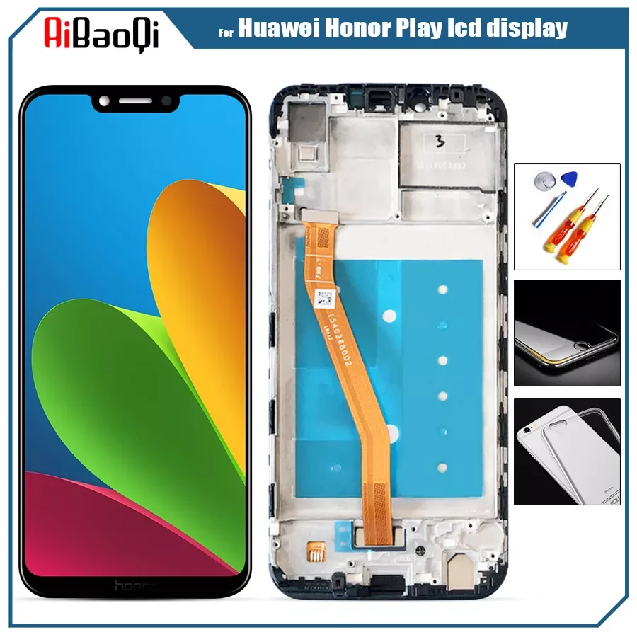 

ЖК-дисплей с рамкой для Huawei Honor Play, дигитайзер в сборе, сенсорный экран, деталь для ремонта сенсорного ЖК-экрана