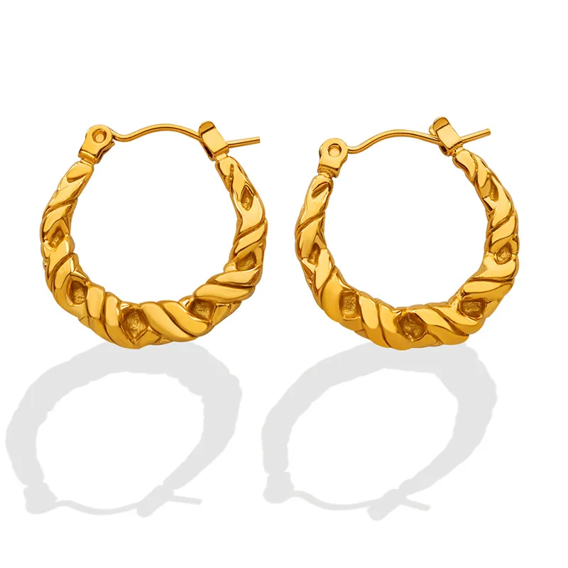 Fashionable Geometric Stainless Steel Plated-gold Earrings for Women European and American Exquisite Twist Earrings
Fashionable Geometric Stainless Steel Plated-gold Earrings for Women European and American Exquisite Twist Earrings