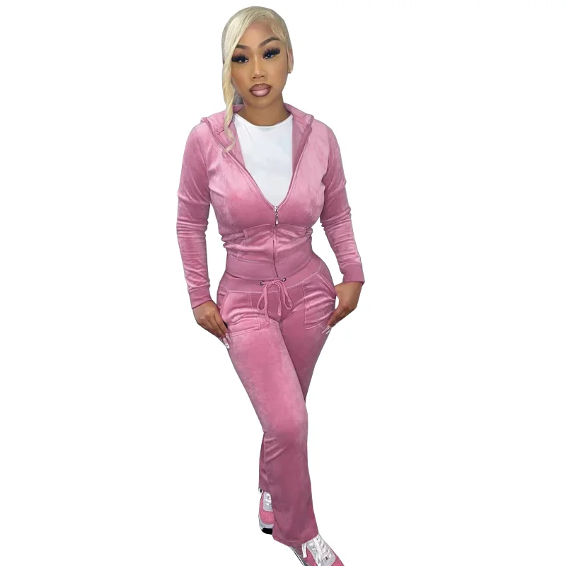 Solid Velvet Two Piece Set Women Autumn Winter Joggers Tracksuit Zipper Long Sleeve Hooded Sweatshirts Back Pockets Pants Suit
Solid Velvet Two Piece Set Women Autumn Winter Joggers Tracksuit Zipper Long Sleeve Hooded Sweatshirts Back Pockets Pants Suit