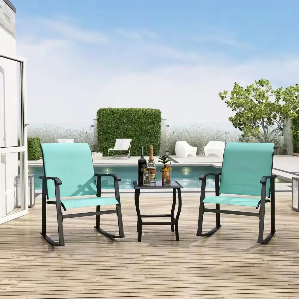 FUFU&GAGA 3-Piece Metal Frame Textilene Patio Conversation Chair Set in Gray or Blue with Glass Table, For Outdoor, Pool, Garden
FUFU&GAGA 3-Piece Metal Frame Textilene Patio Conversation Chair Set in Gray or Blue with Glass Table, For Outdoor, Pool, Garden