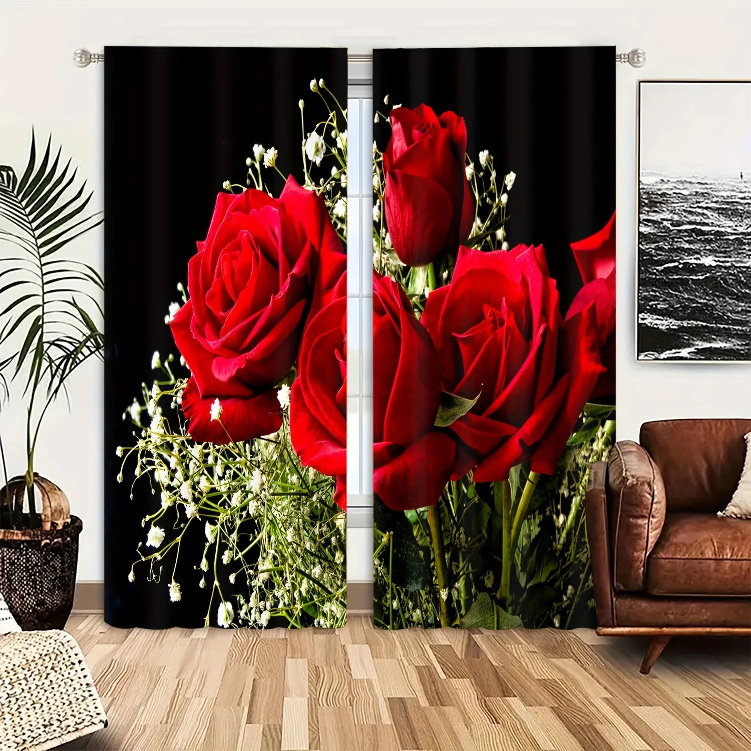 Valentine'S Day Rose Red Flowers Tulle Curtain Living Room Luxury Thin Curtain Home Decor Cloth Drapes Window Curtain Rod Pocket
Valentine'S Day Rose Red Flowers Tulle Curtain Living Room Luxury Thin Curtain Home Decor Cloth Drapes Window Curtain Rod Pocket