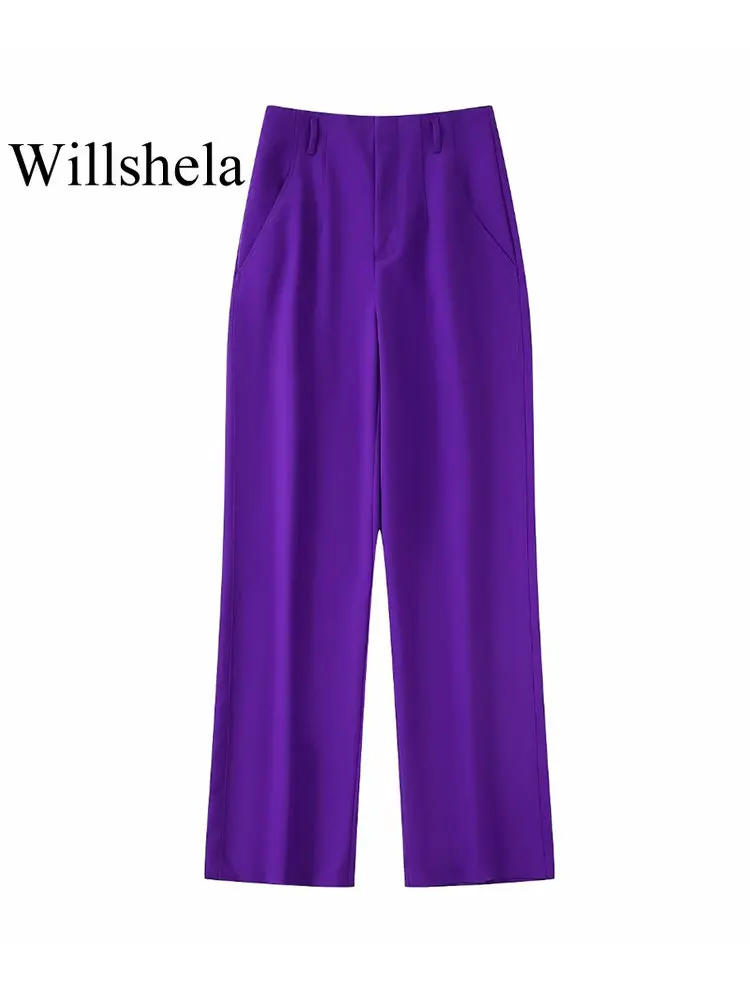 Willshela Women Fashion Solid Front Zipper Trousers Vintage High Waist Female Chic Lady Straight Pants
Willshela Women Fashion Solid Front Zipper Trousers Vintage High Waist Female Chic Lady Straight Pants