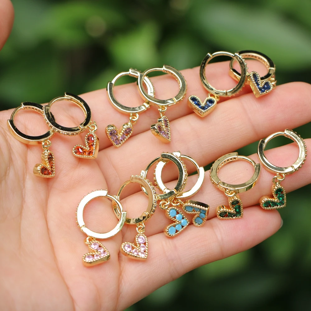 5Pairs, 2022 Trendy Zircon Heart Pendant Huggie Earrings Gold Metal Colorful Lover Heart Ear Buckle Hoops Female Jewelry
5Pairs, 2022 Trendy Zircon Heart Pendant Huggie Earrings Gold Metal Colorful Lover Heart Ear Buckle Hoops Female Jewelry