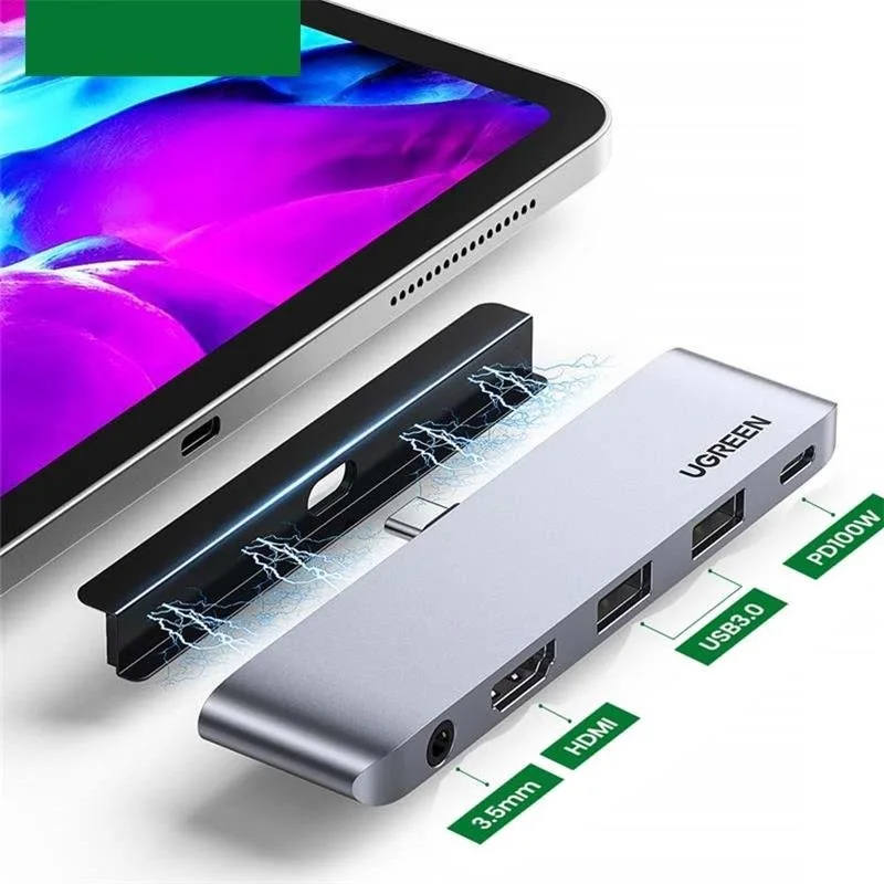 UGREEN 4K@60Hz USB C HUB for iPad Pro USB Type C 3.1 to HDMI 2.0 USB 3.0 PD 100W 3.5mm for iPad Pro 2020 2018 iPad Air 4 USB HUB
UGREEN 4K@60Hz USB C HUB for iPad Pro USB Type C 3.1 to HDMI 2.0 USB 3.0 PD 100W 3.5mm for iPad Pro 2020 2018 iPad Air 4 USB HUB