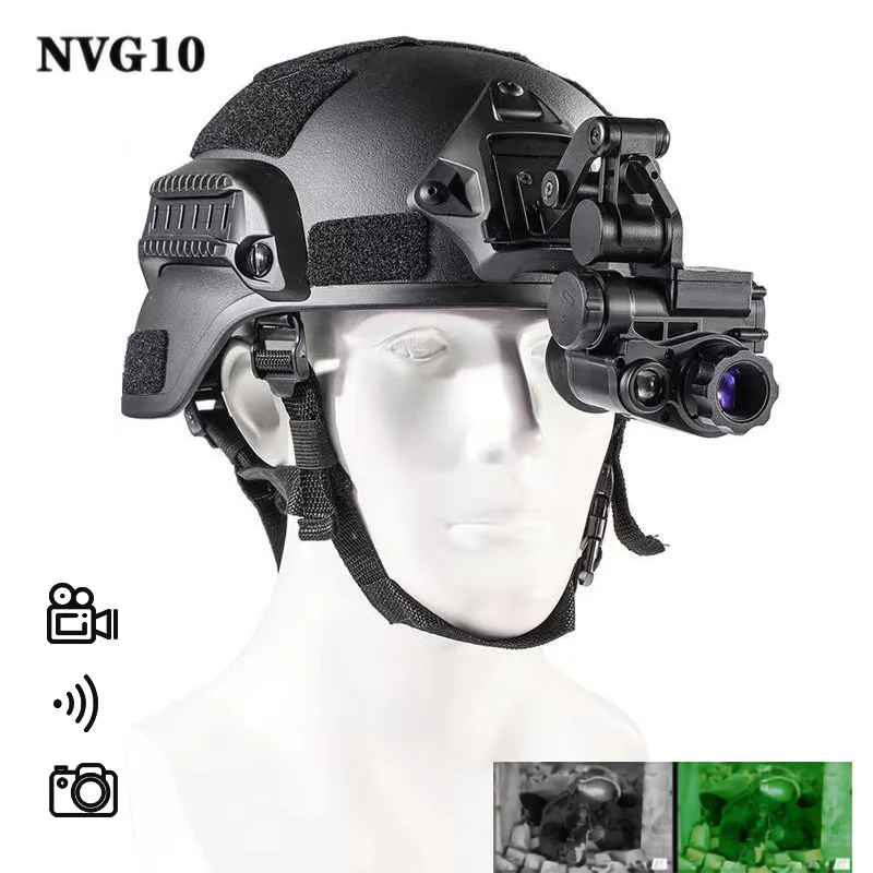 NVG10 Head Mounted Night Vision Monocular Scope WIfi Hunting Ditital Helmet Night Vision Googles with 200m/656ft Viewing Range
NVG10 Head Mounted Night Vision Monocular Scope WIfi Hunting Ditital Helmet Night Vision Googles with 200m/656ft Viewing Range