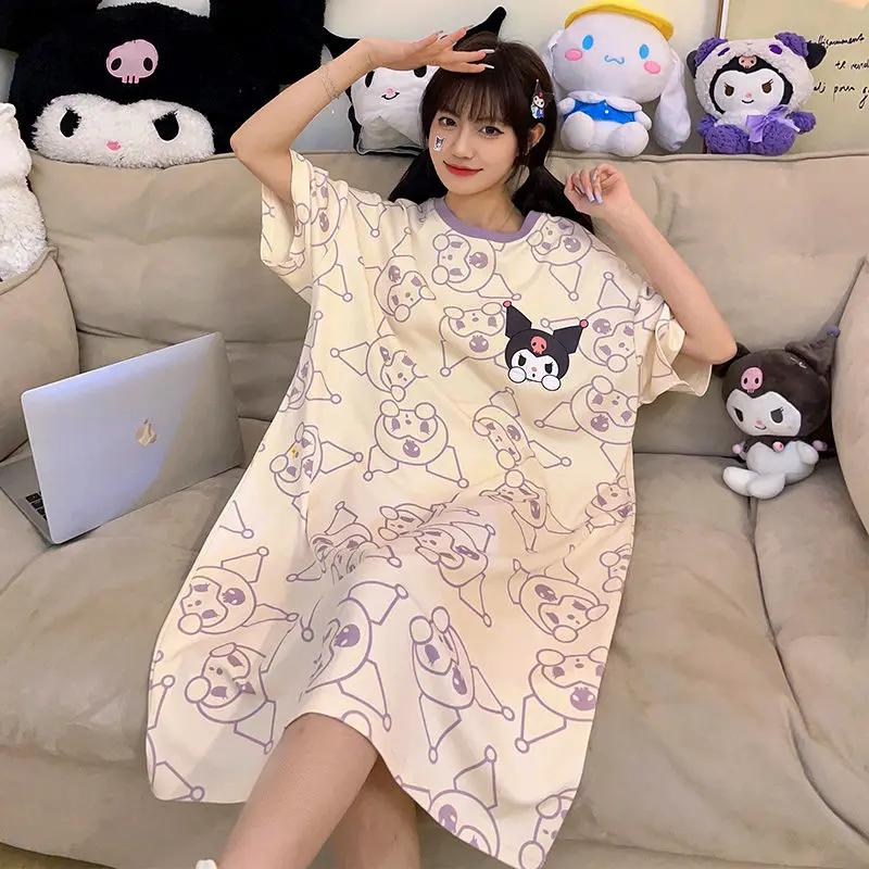 Kawaii Sanrio Nightdress Cinnamonroll Kuromi Pochacco Women Summer Short Sleeve Cartoon Cute Sweet New Thin Girls Nightdress
Kawaii Sanrio Nightdress Cinnamonroll Kuromi Pochacco Women Summer Short Sleeve Cartoon Cute Sweet New Thin Girls Nightdress