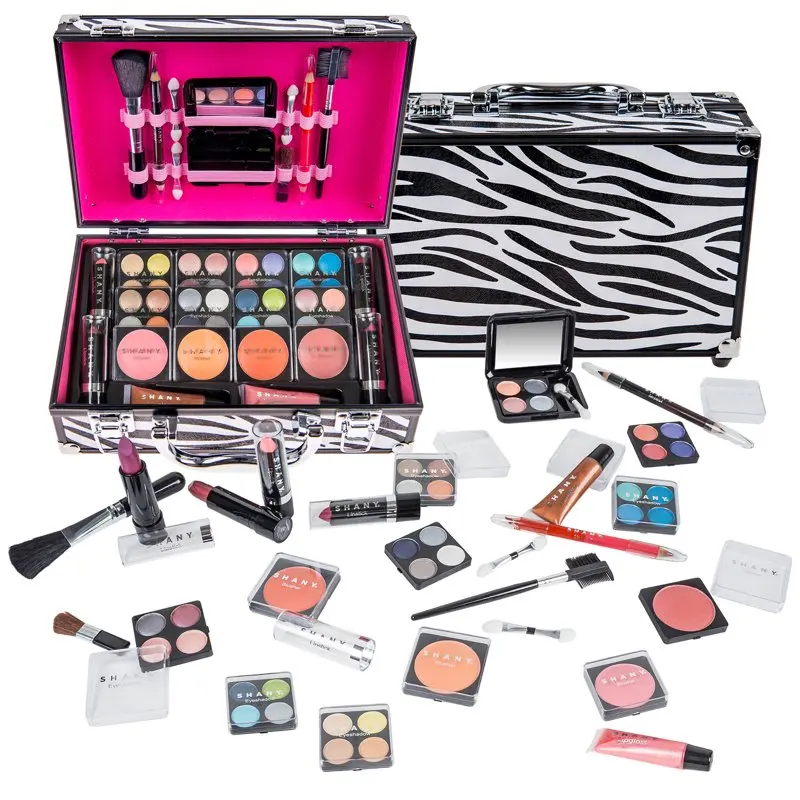 

Carry All Makeup Train Case with Pro Teen Makeup Set Makeup Brushes Lipsticks Eye Shadows Blushes