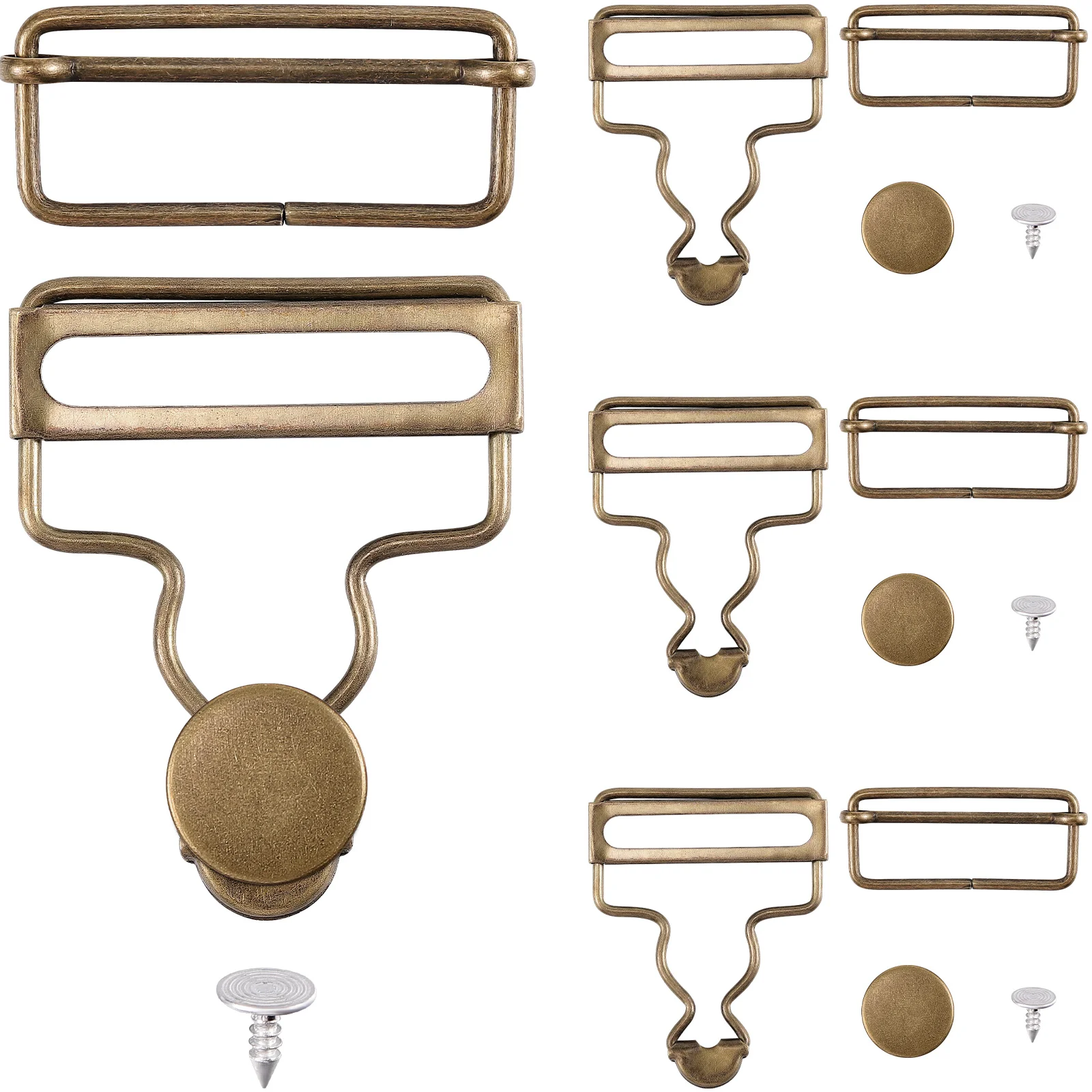 

4 Set Overall Buckles Replacement Gourd Buttons Sew Accessories Pants Suspender Metal DIY Sewing Clothing Craft Fastener