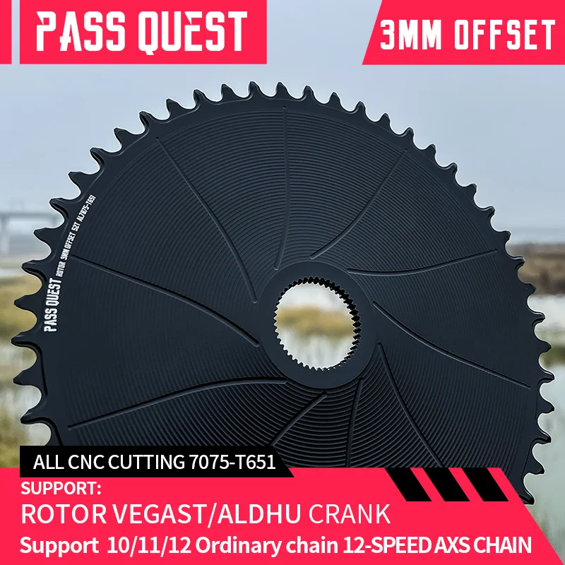 PASS QUEST Rotor Gravel Bike 3mmOffest AERO Round Narrow Wide Chainring Direct Mount Crank AXS 12 Speed Chain 42-54T ALDHU
PASS QUEST Rotor Gravel Bike 3mmOffest AERO Round Narrow Wide Chainring Direct Mount Crank AXS 12 Speed Chain 42-54T ALDHU
