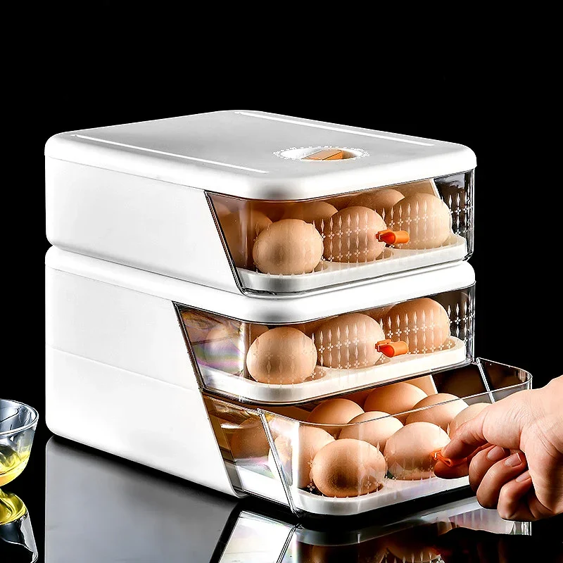 Drawer Type Egg Storage Organizer with Detachable Tray Stackable Refrigerator Eggs Container Kitchen Dumplings Food Storage Box
Drawer Type Egg Storage Organizer with Detachable Tray Stackable Refrigerator Eggs Container Kitchen Dumplings Food Storage Box