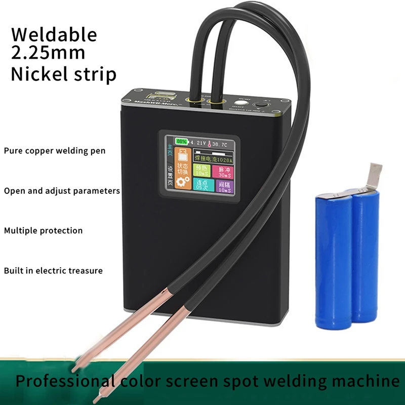 1.8 Inch Digital Display Color Screen Spot Welder 18650 Battery Pack Welding Tool DIY With 8AWG Welding Pen+Nickel Sheet
1.8 Inch Digital Display Color Screen Spot Welder 18650 Battery Pack Welding Tool DIY With 8AWG Welding Pen+Nickel Sheet