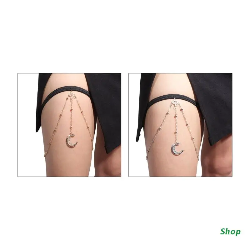 L5YC Girl Leg Chain Cute Moon Star Shape Tassel Thigh Chains Bikini Body Chain Festival Rave Body Supplies for Women Girls
L5YC Girl Leg Chain Cute Moon Star Shape Tassel Thigh Chains Bikini Body Chain Festival Rave Body Supplies for Women Girls