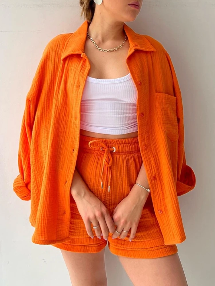 Summer White Shirts Shorts Two Pieces Set For Women 2023 Chic Long Sleeve Blouses Casual Loungewear Shorts Sets 2 Pieces Outfits
Summer White Shirts Shorts Two Pieces Set For Women 2023 Chic Long Sleeve Blouses Casual Loungewear Shorts Sets 2 Pieces Outfits