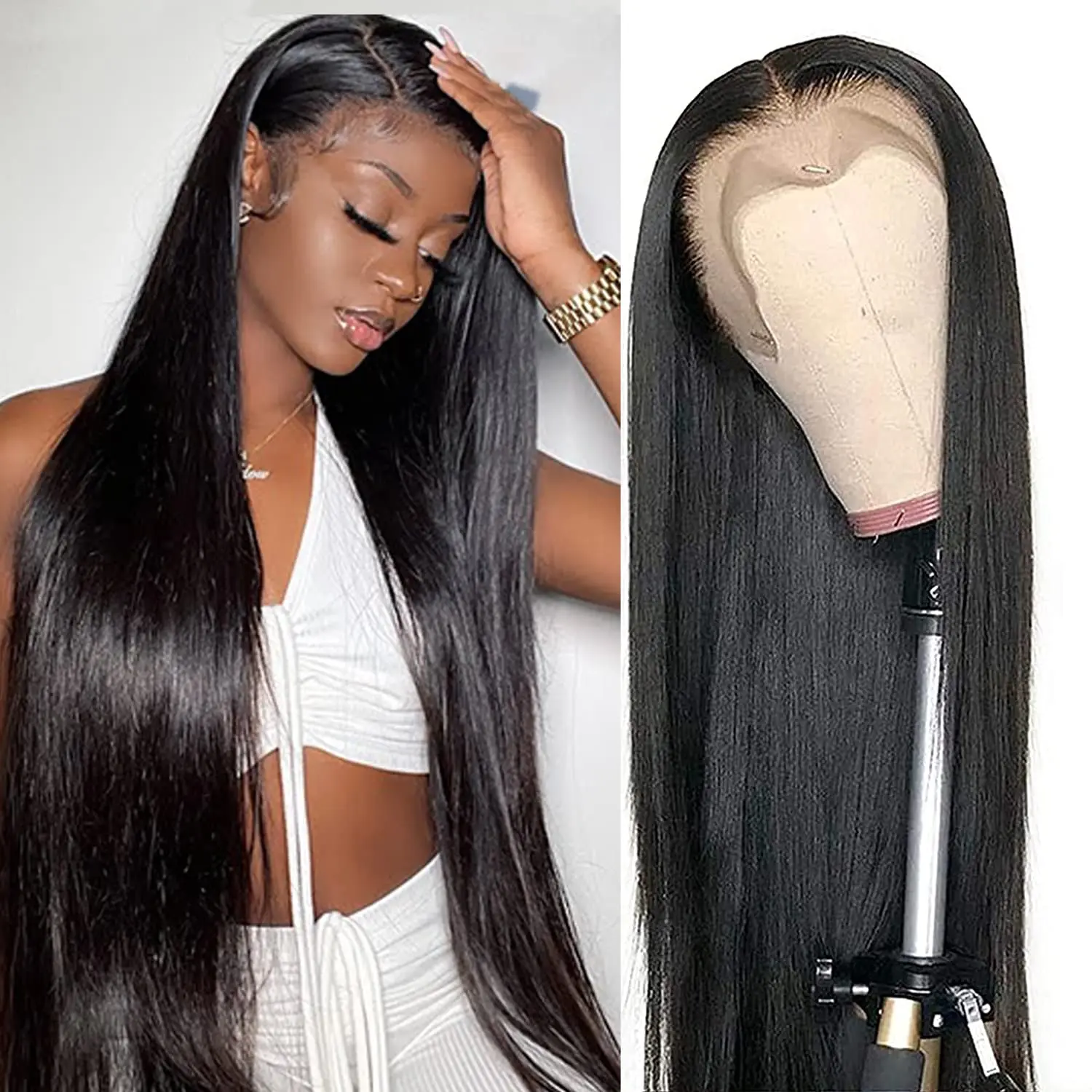 WIGERA Synthetic Straight 13x4 Lace Frontal Wigs For Black Women With Baby Hair Pre plucked Hair Natural Color (24 Inch)
WIGERA Synthetic Straight 13x4 Lace Frontal Wigs For Black Women With Baby Hair Pre plucked Hair Natural Color (24 Inch)