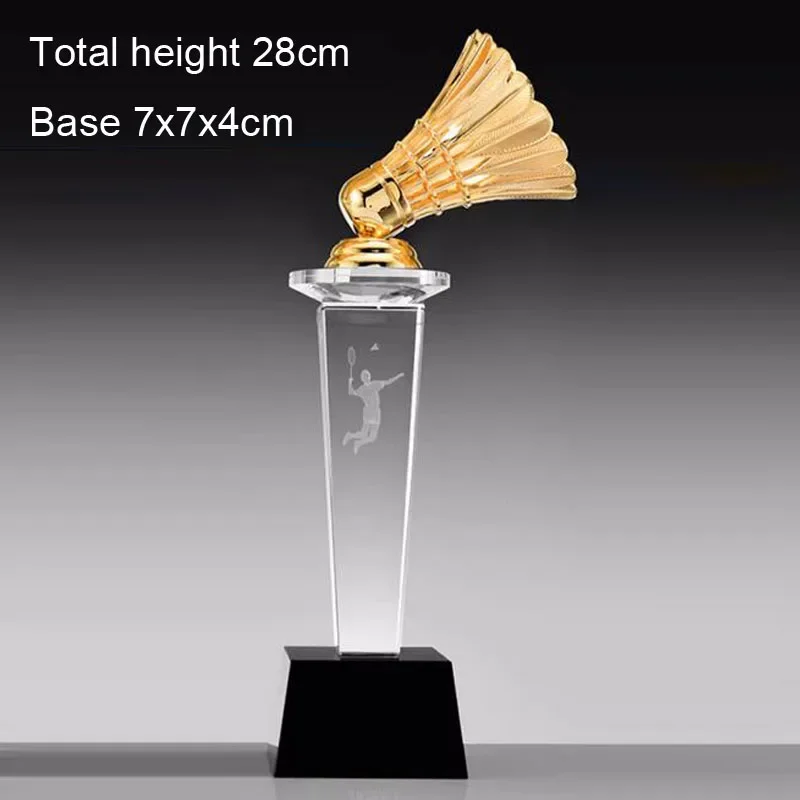Хрустальный трофей для бадминтона 
Хрустальный трофей для бадминтона